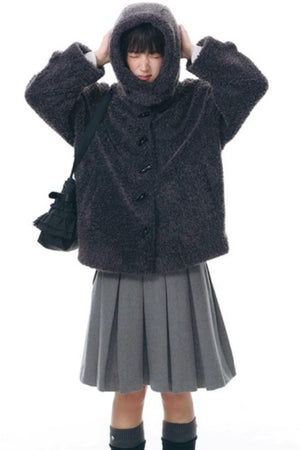Cozy Hooded Lamb Wool Jacket