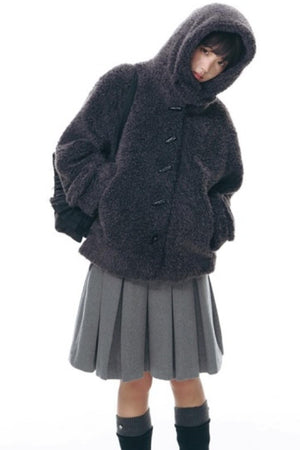 Cozy Hooded Lamb Wool Jacket