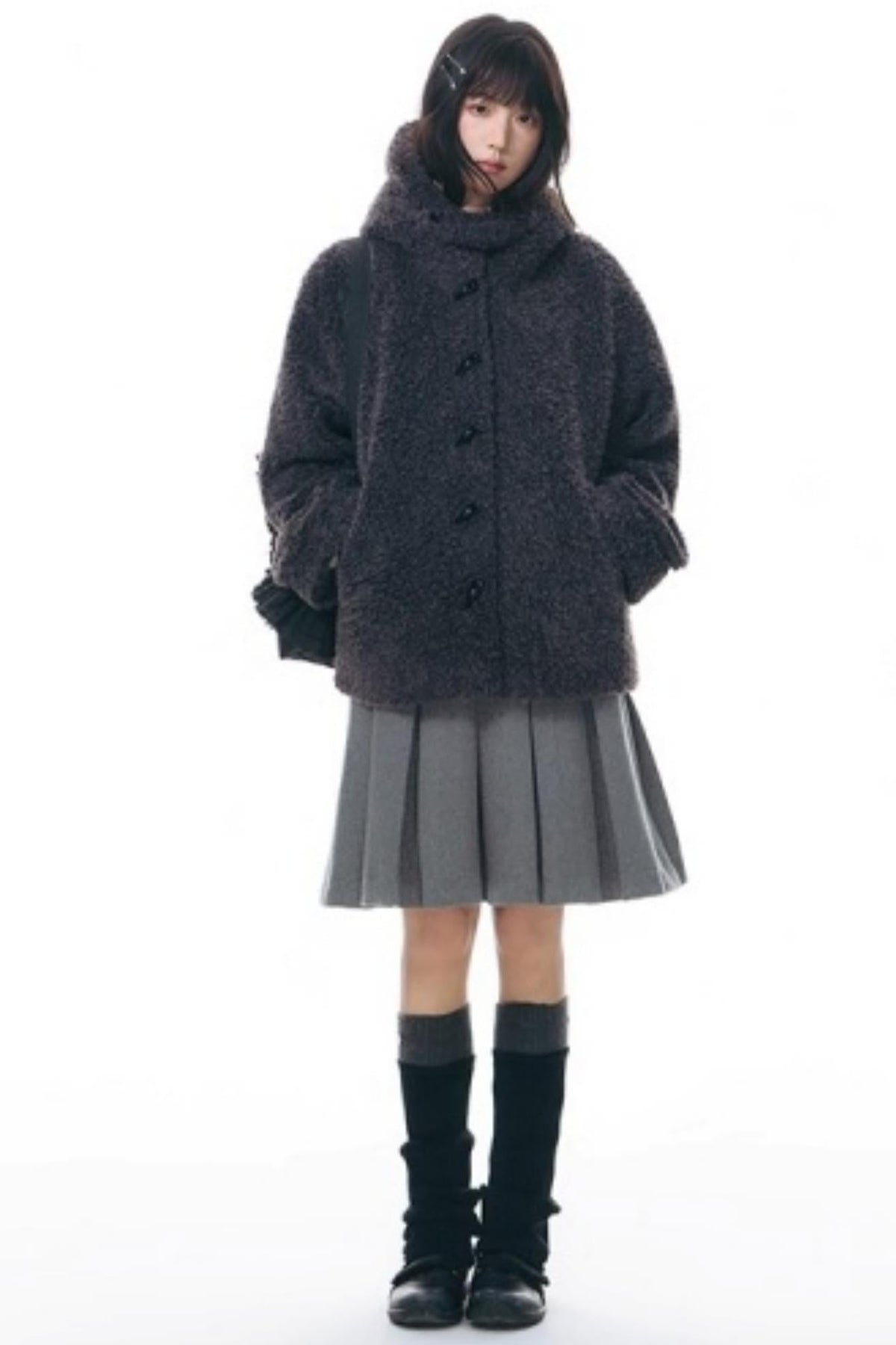 Cozy Hooded Lamb Wool Jacket