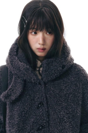 Cozy Hooded Lamb Wool Jacket