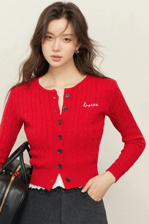 Cozy Twisted Pink Cardigan