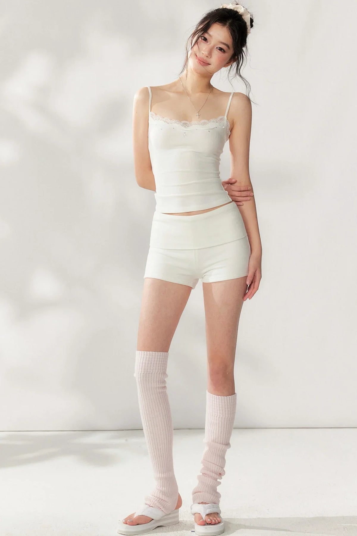 Cream Lace Loungewear Set-Up