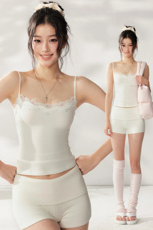 Cream Lace Loungewear Set-Up
