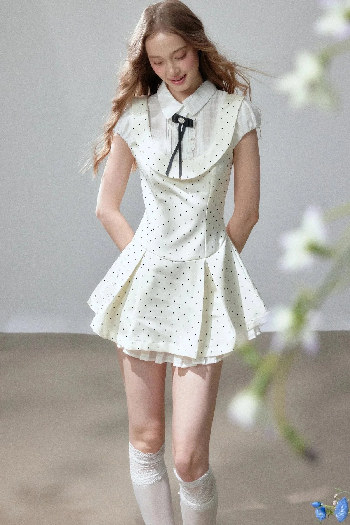 Cream Polka Dot Dress