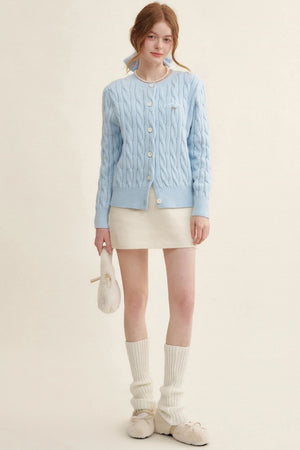 Cream Tweed A-Line Skirt