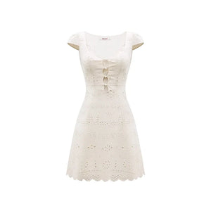 Cream White Slim Lace Dress