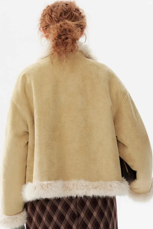 Creamy Yellow Reversible Short Coat