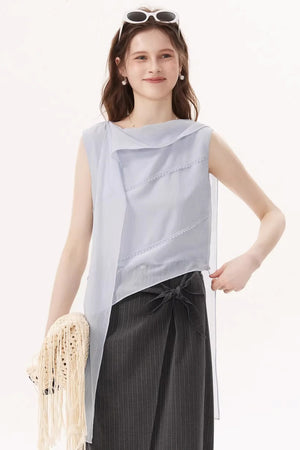 Crinkled Chiffon Ribbon Top