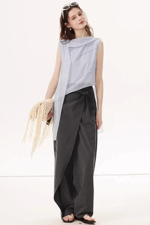 Crinkled Chiffon Ribbon Top