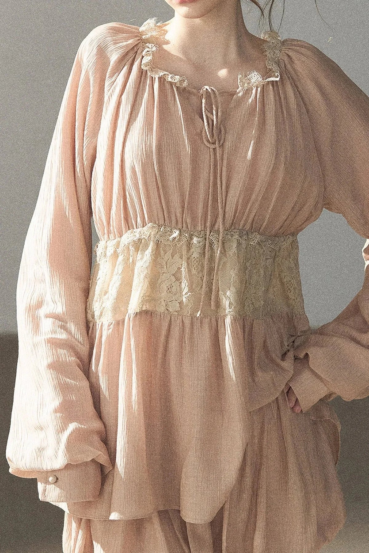 Crinkled Fabric Top and Short Skirt Set