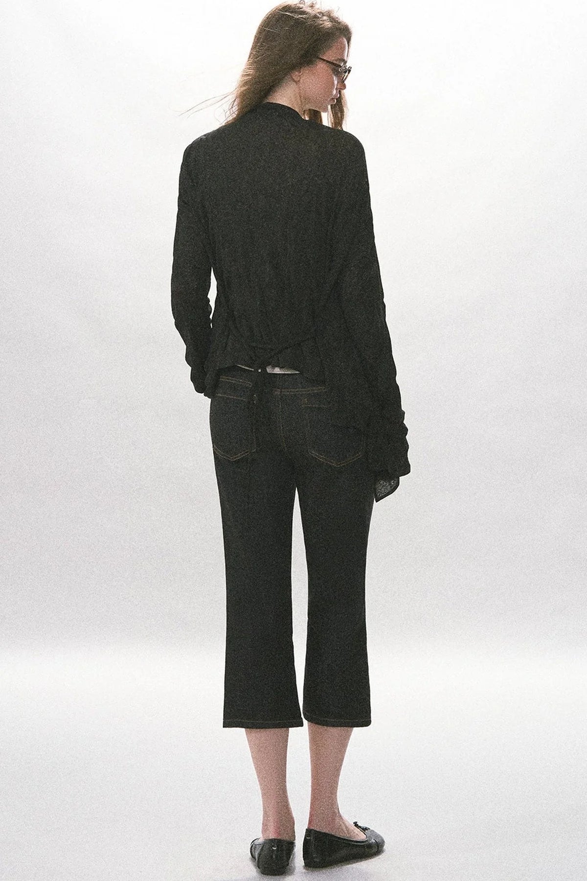 Crinkled Texture Long-Sleeved Cardigan