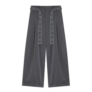 Crochet Pleated Suit Pants