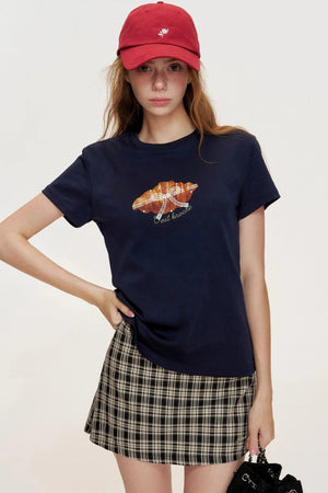 Croissant Lace Short Sleeve T-Shirt