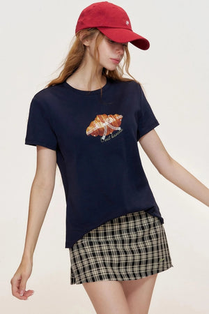 Croissant Lace Short Sleeve T-Shirt