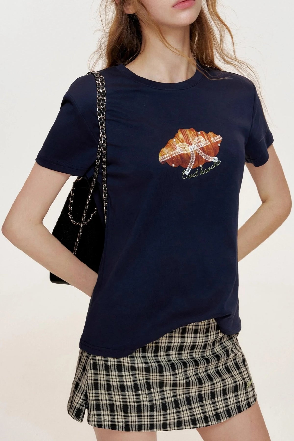 Croissant Lace Short Sleeve T-Shirt