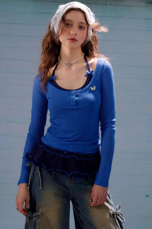 Cropped Knit Halterneck Vest