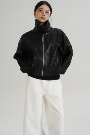 Cropped Leather Jacket