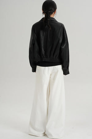 Cropped Leather Jacket
