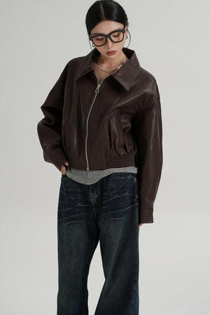 Cropped Leather Jacket