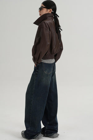 Cropped Leather Jacket