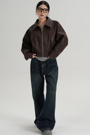 Cropped Leather Jacket