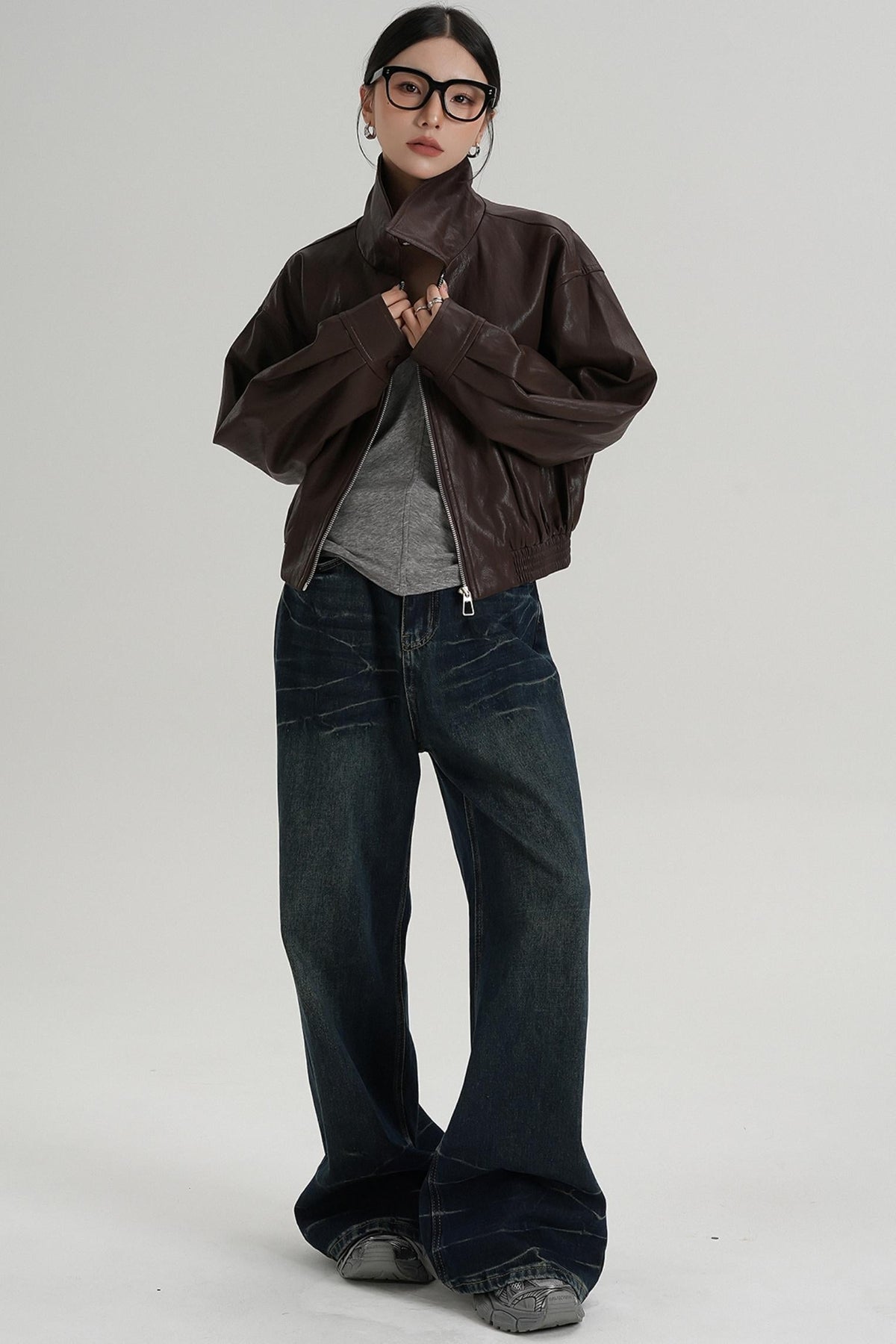 Cropped Leather Jacket