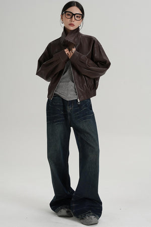 Cropped Leather Jacket