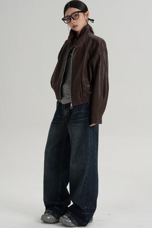 Cropped Leather Jacket