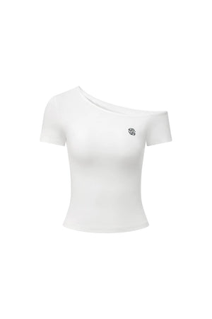 Cropped Off-Shoulder Short Sleeve Top