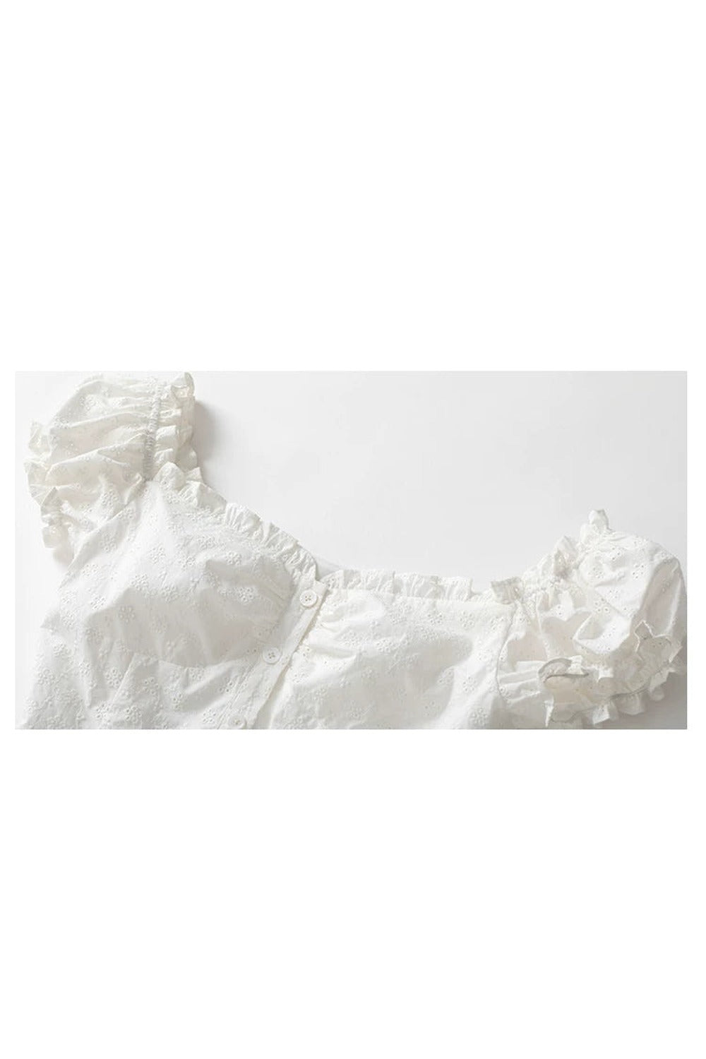 Cropped One-Shoulder Puff Sleeve Blouse