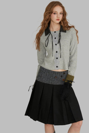 Cropped Wool Lace Cardigan