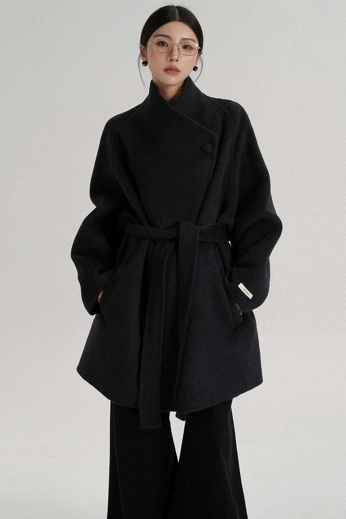 Cross-Body Wool Coat