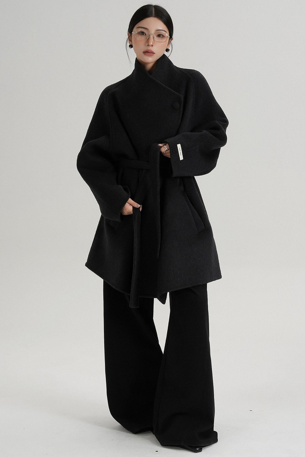 Cross-Body Wool Coat
