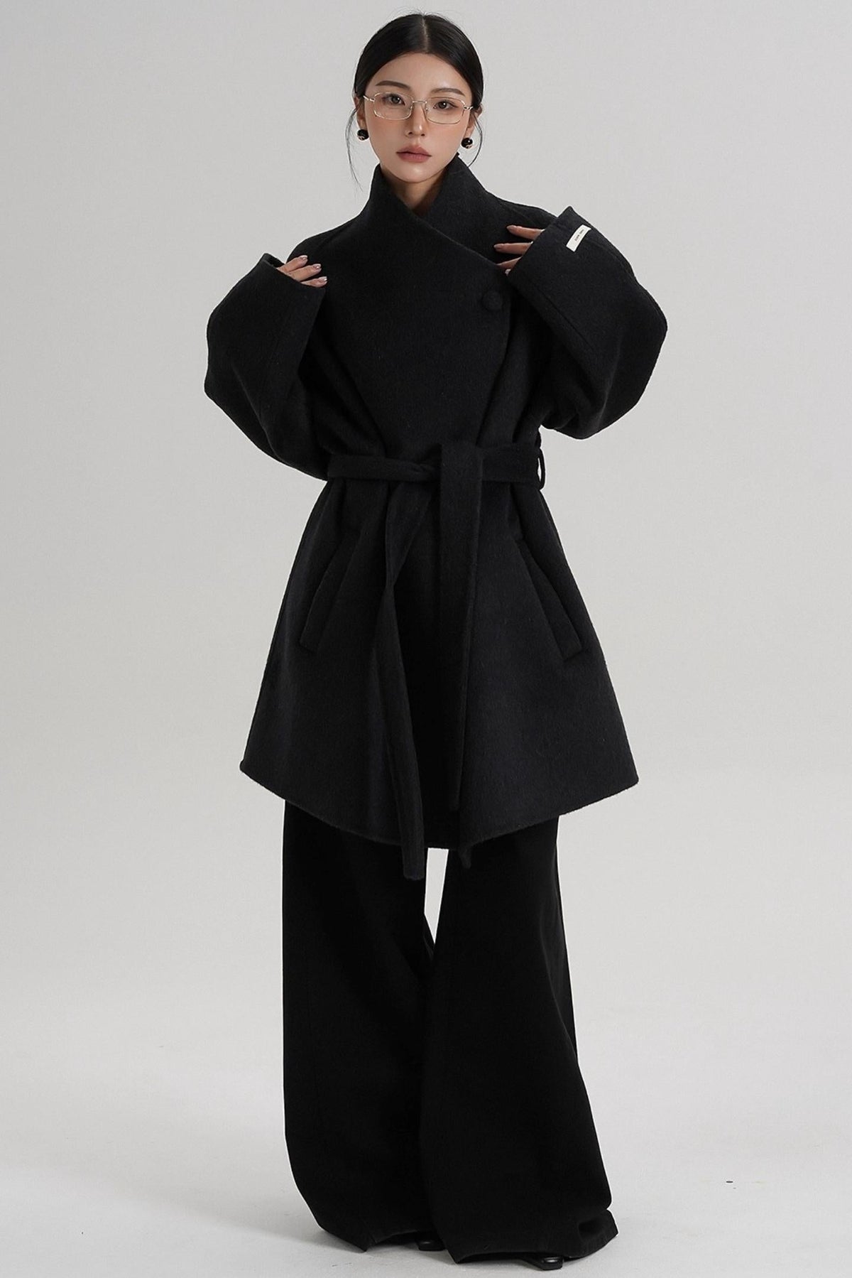 Cross-Body Wool Coat
