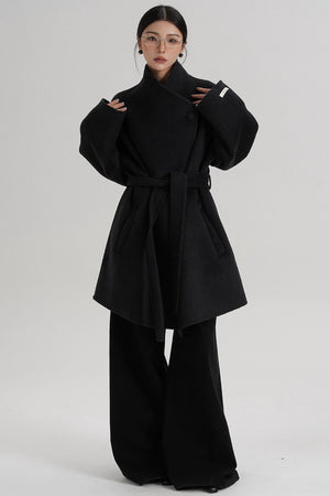 Cross-Body Wool Coat
