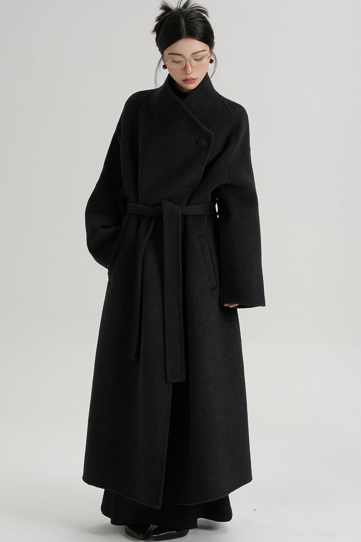 Cross-Body Wool Coat