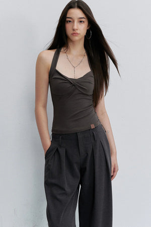 Cross-Knot V-Neck Knit Vest