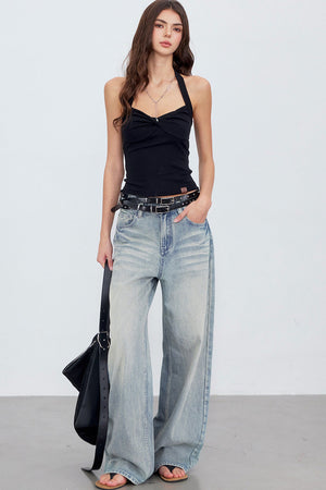 Cross-Knot V-Neck Knit Vest
