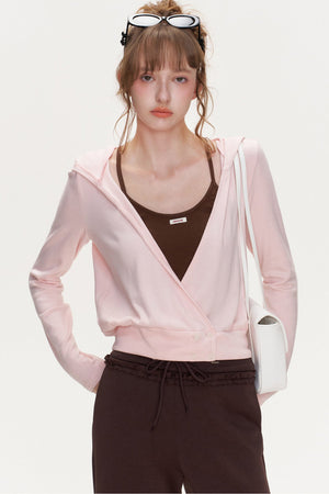 Cross V-Neck Striped Long-Sleeve T-Shirt