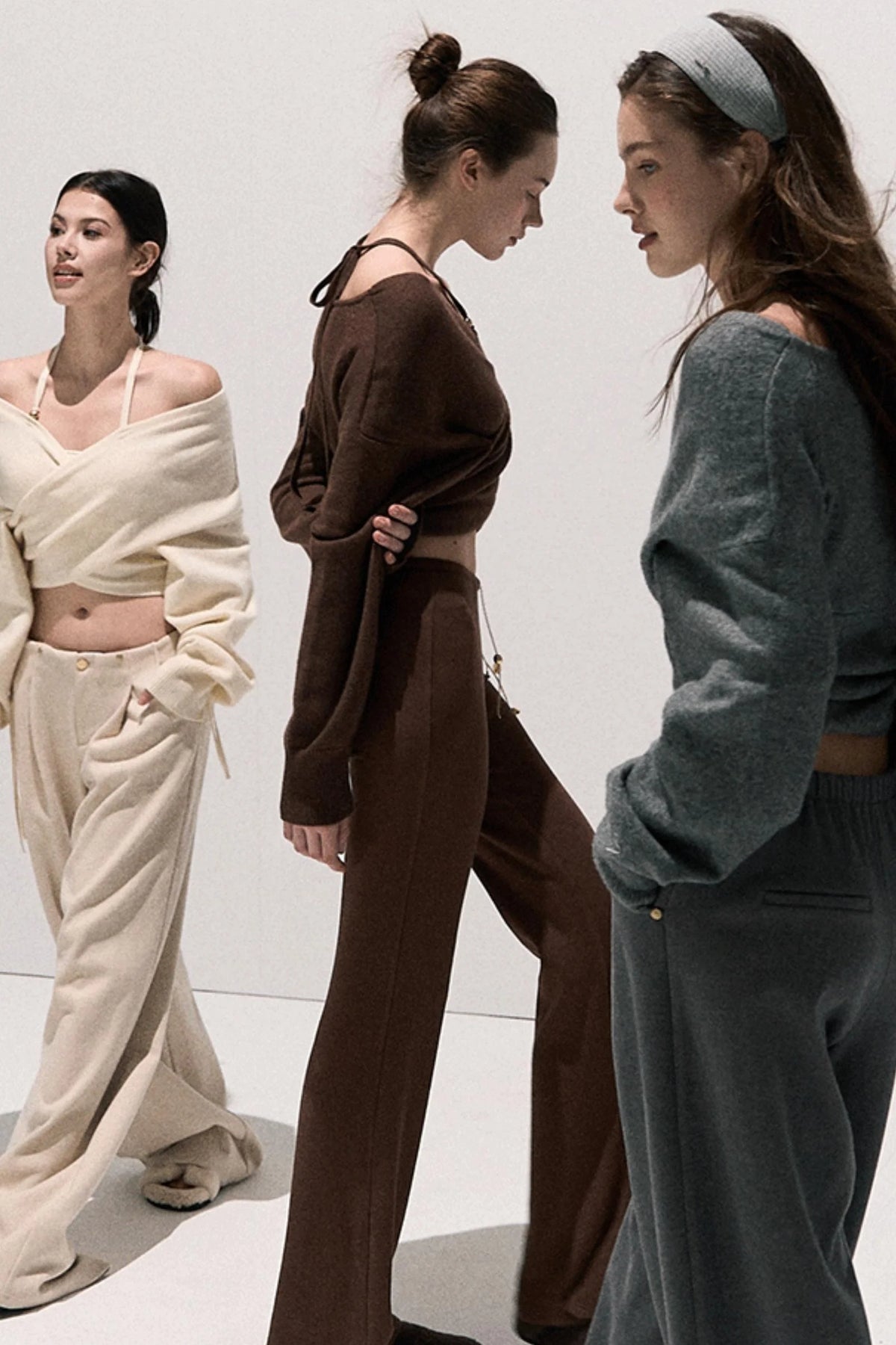 Cross-Waist Cropped Sweater