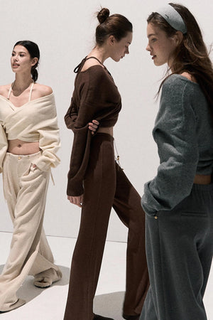 Cross-Waist Cropped Sweater