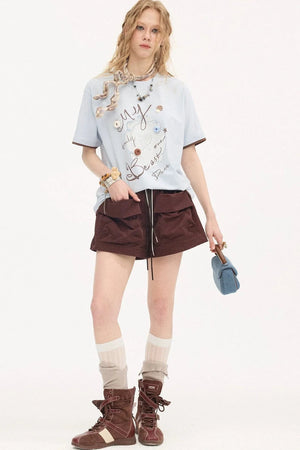Cuffed Pocket Cargo Shorts