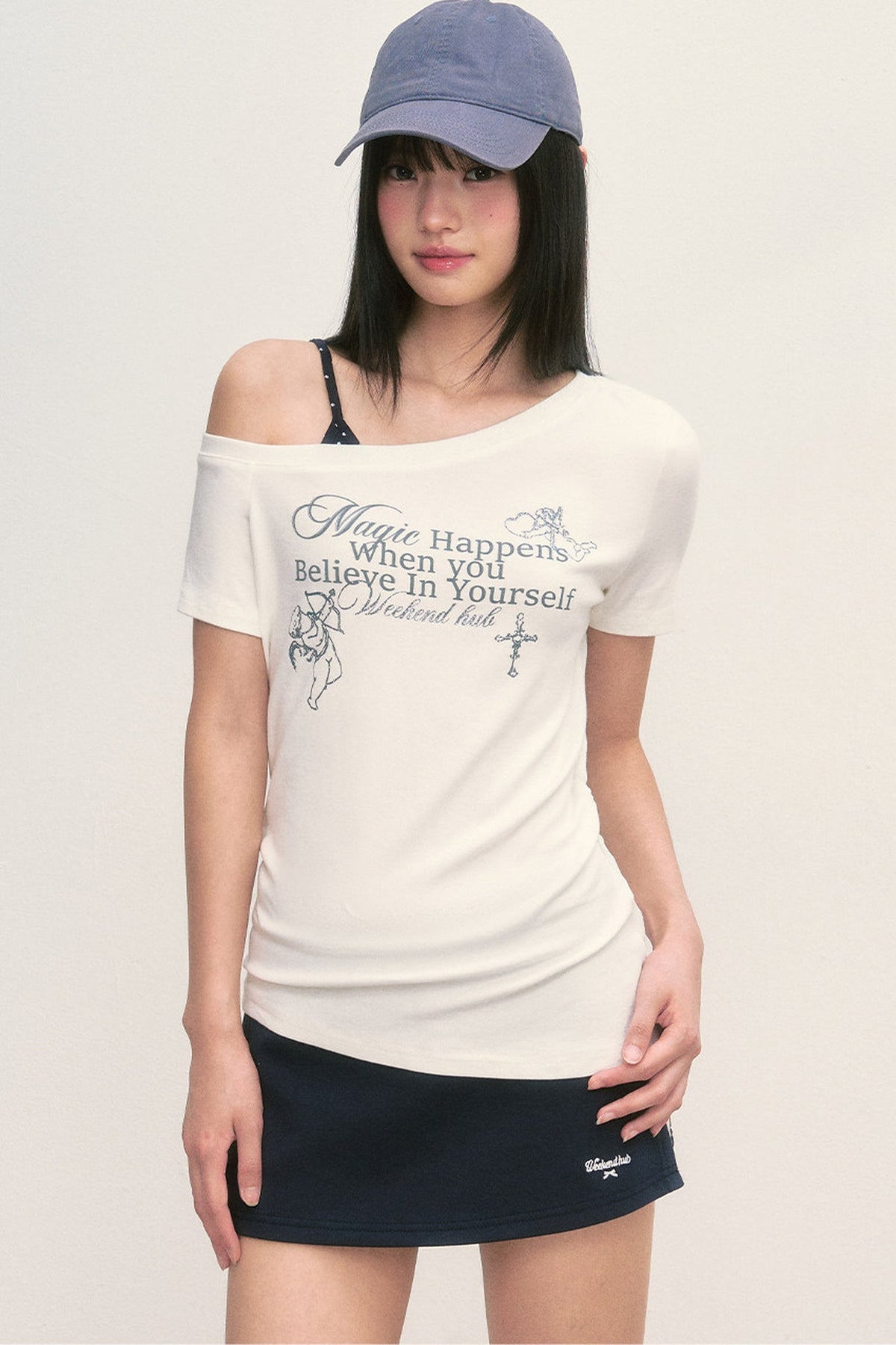 Cupid Print Layered-Look Blouse