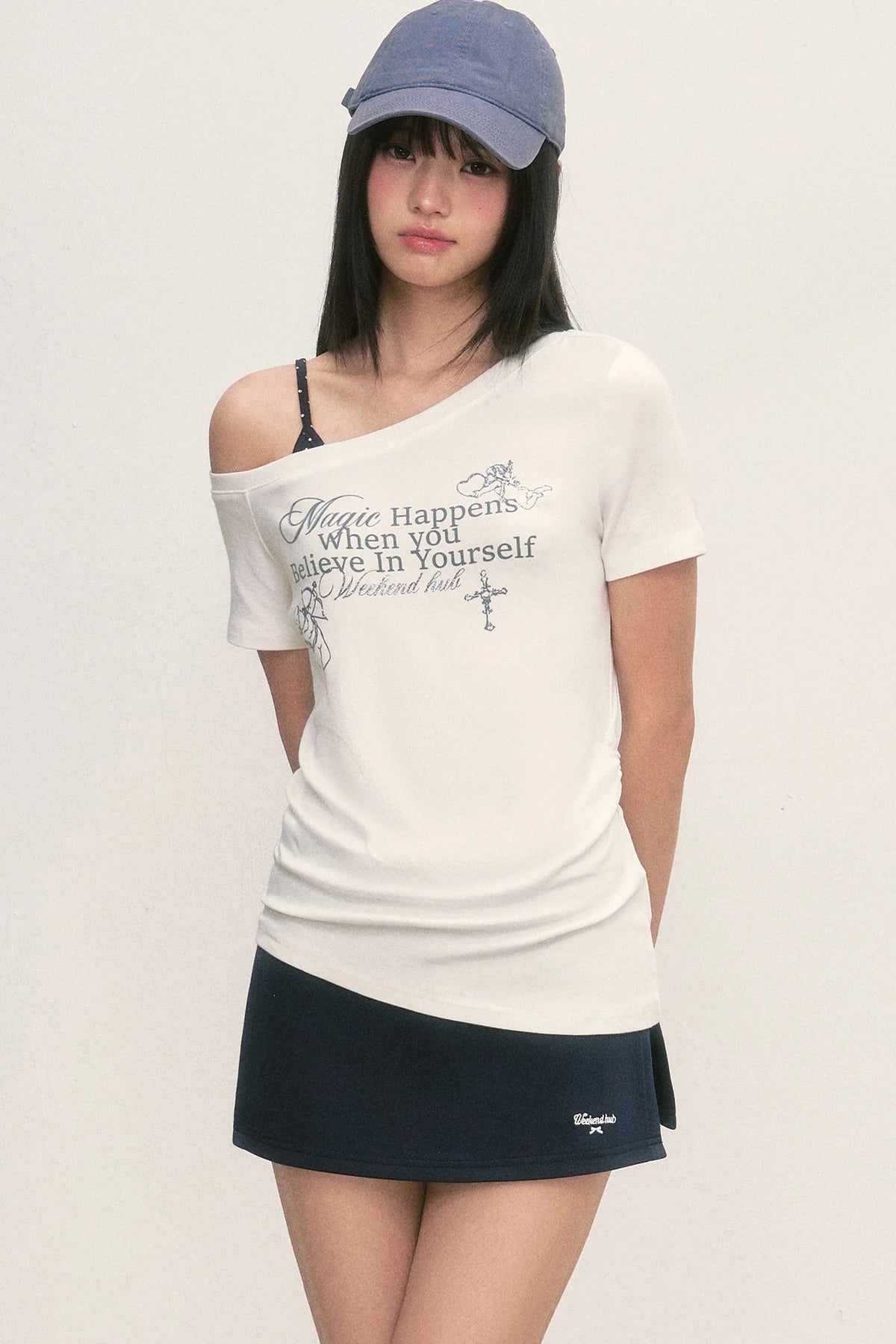 Cupid Print Layered-Look Blouse