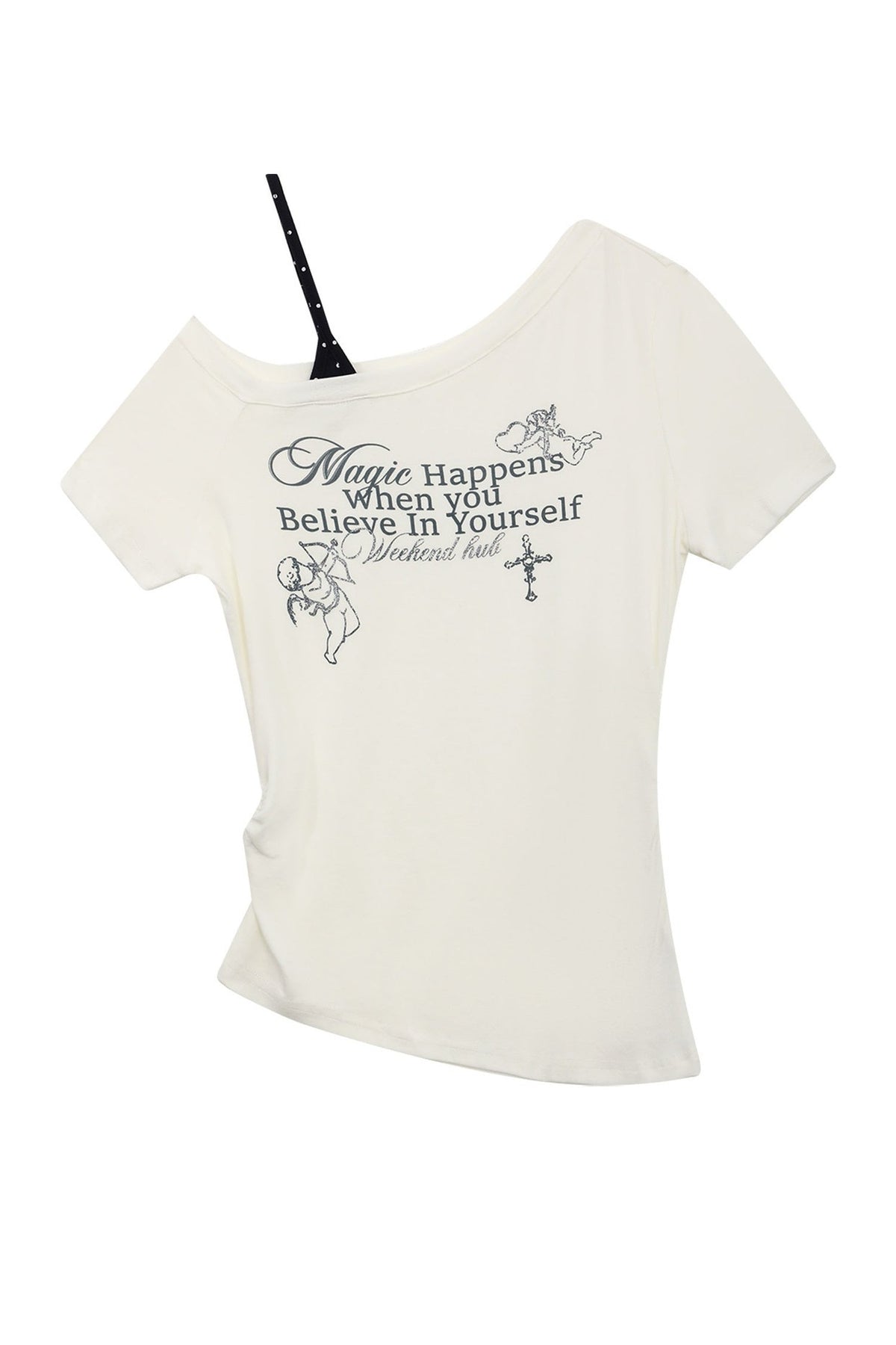 Cupid Print Layered-Look Blouse