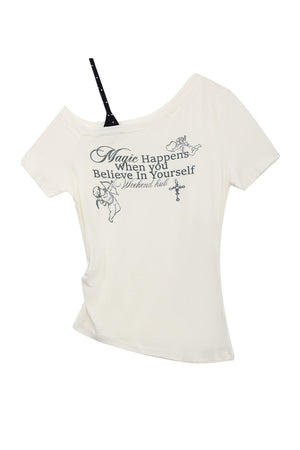 Cupid Print Layered-Look Blouse