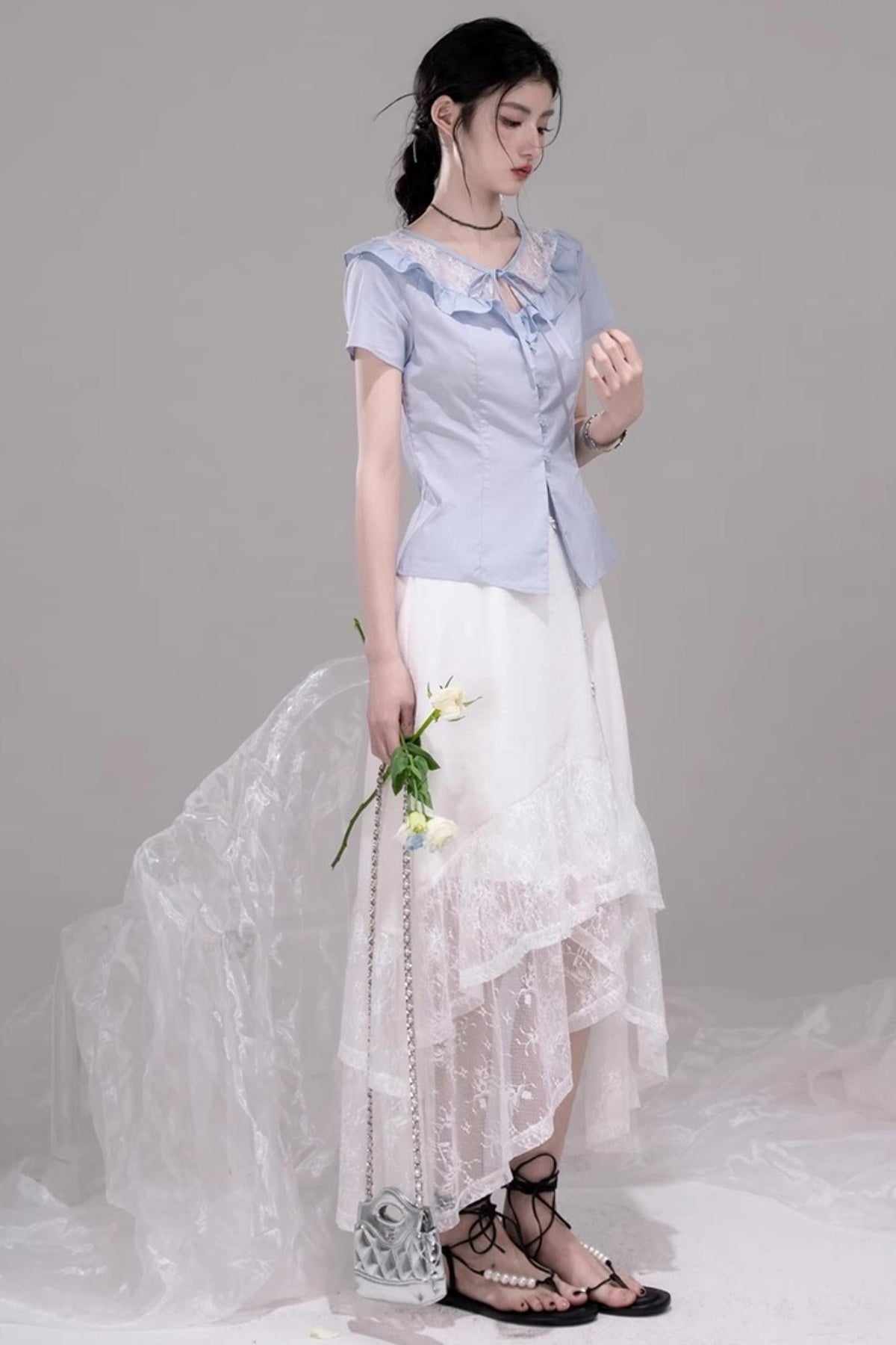 Curve Blue Cotton Shirt