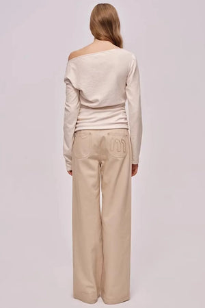 Custom-Dyed Apricot Denim Pants