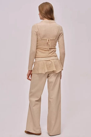 Custom-Dyed Apricot Denim Pants