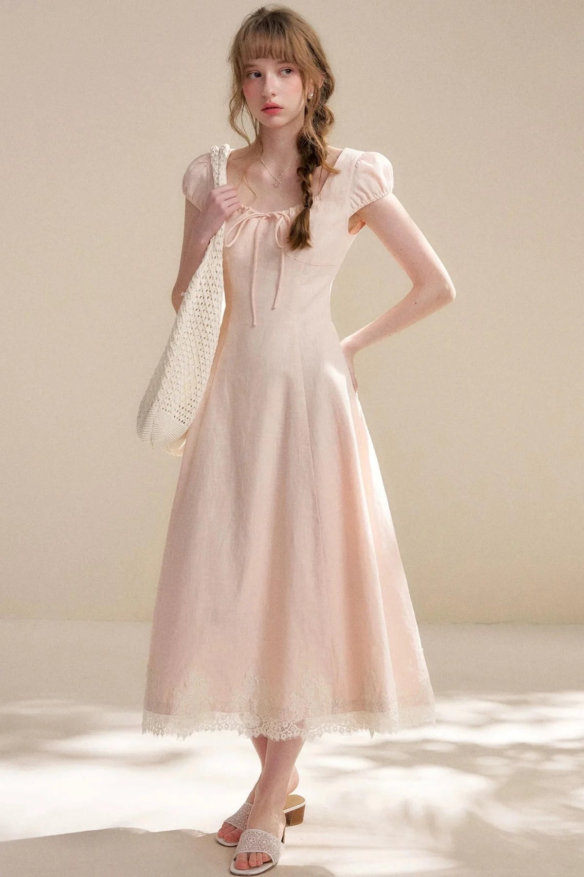 Custom-Dyed Lace A-Line Dress